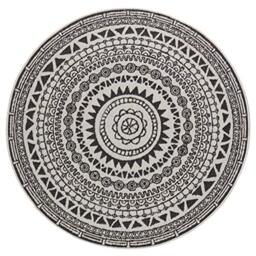 Bougari Reversible Rug, Black Cream, ø 140 cm