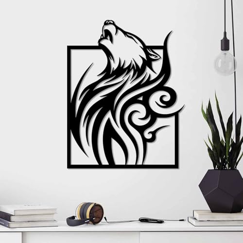 Stylish Black Decorative Metal Wall Accessory, 55 x 43 cm, 100% Metal, 1.5 mm Thickness, Lightweight (0.84 kg), Perfect for Modern Home Decor