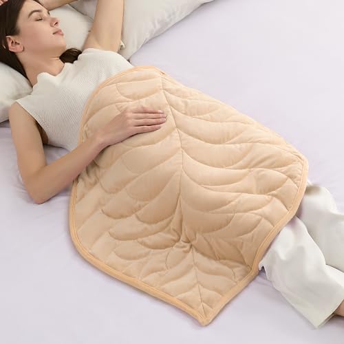 "Kaisa Weighted Lap Blanket for Adults, 5 lbs, 23""x29"", Leaf Pattern, Khaki - Washable Weighted Blankets, Small Portable Blanket for Relaxation, Cozy Luxury Crystal Velvet All-Season Heavy Blanket"