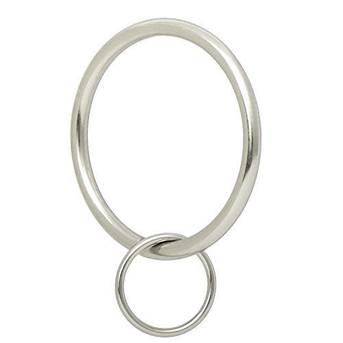 "Ivilon Drapery Eyelet Curtain Rings - 2"" Ring Loop for Hook Pins, Set of 14 - Brushed Nickel"