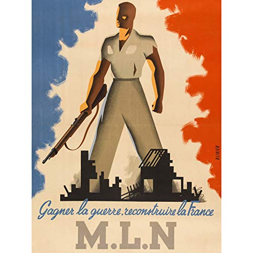 Olivier French Resistance MLN WWII Advert Large Wall Art Print Canvas Premium Mural