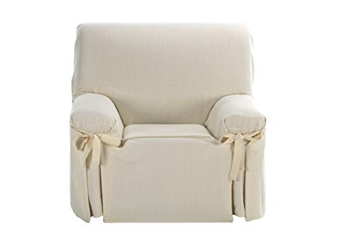 Martina Home Capri Sofa Cover with Bows Fabric Ecru 1 Seater
