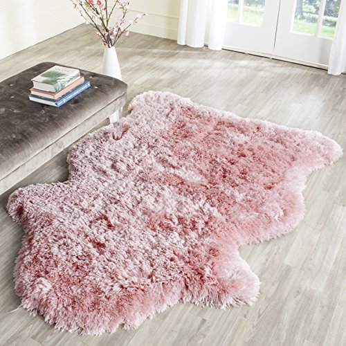 Safavieh Shaggy Indoor Hand Tufted Rectangle Area Rug, Artic Shag Collection, SG270, in Pink, 122 X 183 cm for Living Room, Bedroom or Any Indoor Space