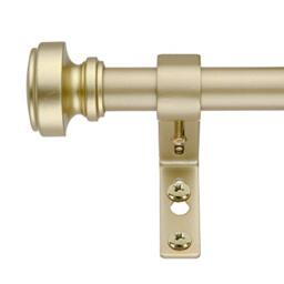 "Decopolitan 3/4"" Knob Curtain Rod, 18 to 36 Inches, Antique Brass"
