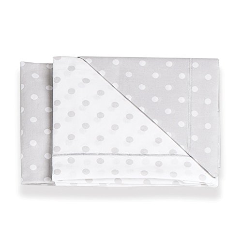 Italbaby 3 Piece Dotted Pram Sheet Set, Grey