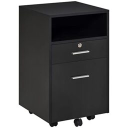 Vinsetto Mobile File Cabinet Lockable Storage Unit Cupboard for A4 Letter Home Filing Furniture for Office, Bedroom and Living Room, 39x40x65cm, Black