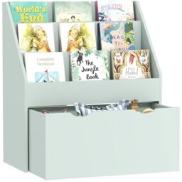 AIYAPLAY Kids Bookshelf, Bookcase Toy Storage Organiser with 3 Tier Shelves, Drawer, for Bedroom, Nursery, Playroom, Classroom, Green