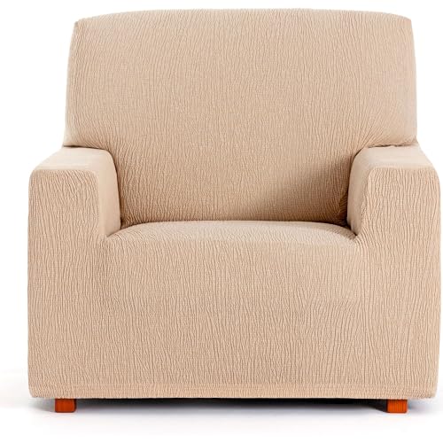 ECOMMERC3 Universal and Versatile 1 Seater Sofa Cover ??? Beige Sofa Cover Protector Easy to Install for Back, Seat and Arms