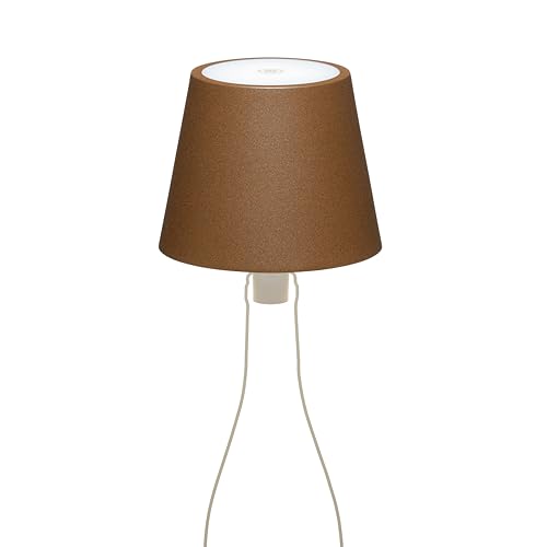 LA VILLE LUMIÈRE MarieB Wireless LED Rechargeable Dimmable Table Lamp - Abat Jour for Bedrooms, Hall, Desk - Aluminum, 48h, Indoor/Outdoor Use, Designed in Italy (Mineral Corten)
