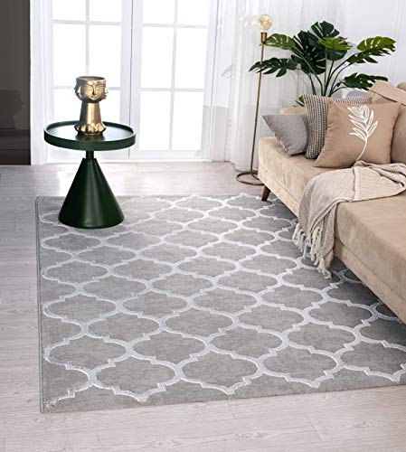 Mia's Teppiche Anna Living Room Rug, Short Pile, 80 x 150 cm, Grey