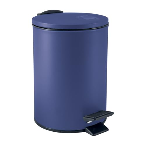 Spirella Adelar Bin 3 Litres Stainless Steel with Automatic Close and Inner Bucket, Soft Close, Matte, Dark Blue