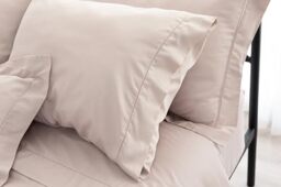 Catherine Lansfield Fantasy Sateen Modern Taupe Bed Sheet Set 150-240 x 280 cm + 2 Pillows 50 x 85 cm