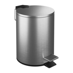 Relaxdays Bathroom Bin, 3 Litres, Soft-Close Lid, Removable Inner Bucket, Sanitary Disposal, Stainless Steel, Silver