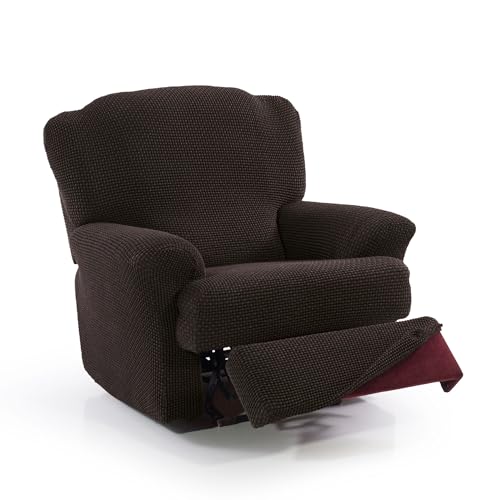 FAVERTI?? Super Elastic Relax Armchair Cover from 70 to 90 cm - Model NOVELE - Brown - Recliner Cover Separate Feet - Jacquard Fabric Quality Protector Cotton Feel