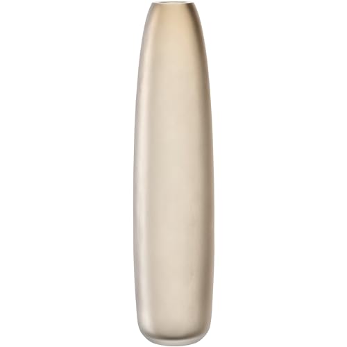 Leonardo Bellagio 036454 Flower Vase - Tall and Narrow Vase Made Glass - Handmade - Height 35 cm, Diameter 8 cm - Beige