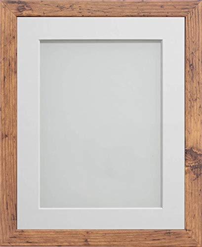 Frame Company Allington Rustic Photo Frame with White Mount, 6x4 for 5x3 inch, fitted with perspex