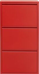 Kare Design Shoe Container Caruso 3, Red, Steel, 3 Tipping Compartments, Space for 6 Pairs of Shoes, Slim, Space-Saving, Storage Space, Hallway, Floor, 104x50x15 cm