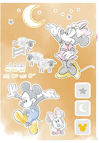 Komar Mickey Mouse Disney Wall Tattoo Counting Sheeps – 50 x 70 cm (Width x Height) – 15 Pieces – Mickey Mouse Decorative Sticker Wall Sticker Wall Decoration Children's Room – 14109h