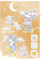 Komar Mickey Mouse Disney Wall Tattoo Counting Sheeps – 50 x 70 cm (Width x Height) – 15 Pieces – Mickey Mouse Decorative Sticker Wall Sticker Wall Decoration Children's Room – 14109h