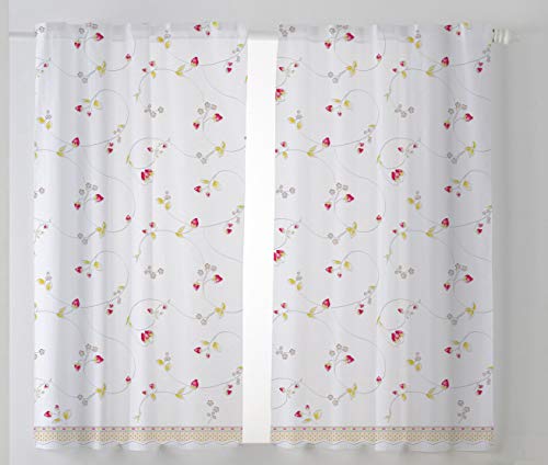 Cardenal Textile Fresón Kitchen Curtain, Beige, Pack of 2 100 x 140 cm