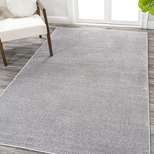 JONATHAN Y SEU100K-8 Haze Solid Low-Pile Indoor Area Rug, Casual, Contemporary, Traditional Easy Cleaning, Bedroom, Kitchen, Living Room, Non Shedding, Light Gray, 240 cm X 300 cm
