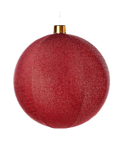 Inflatable Tinsel Christmas Bauble, Red, 76 cm