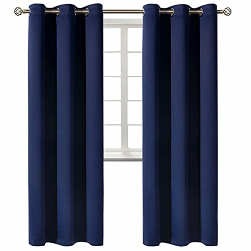 BGment Blackout Curtains 84 inches Long - Grommet Thermal Insulated Room Darkening Window Curtains for Bedroom, Set of 2 Panels (42 x 84 Inch, Navy Blue)