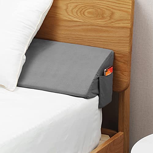 "Vekkia Queen Bed Wedge Pillow/Gap Filler/Headboard Pillow/Bed Gap Filler,Foam Close Gap (0-6"") Between Your Mattress and Headboard,Stop Loosing Pillows,Phone&Glasses(Gray 60""x10""x6"")"