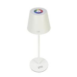 PNI LT05W Table lamp with 3W LED, 1800 mAh Battery, USB-C Charging, 200 lumens, White + RGB Light, Touch Button, dimmable, White Color, Weiß – RGB