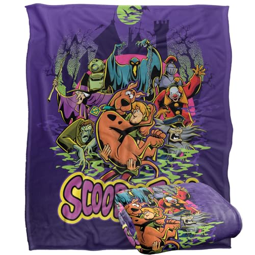Scooby Doo! Blanket, 152 x 127 cm Spooky Poster Scene Silky Touch Super Soft Throw Blanket