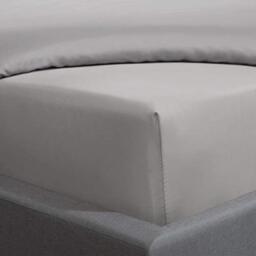 """Sleepdown 100% Cotton Sateen Anti-Allergy Fitted Sheet 16""""/40cm Extra Deep 300 Thread Count Luxury Bedsheet Bed Linen - Silver - Single"", 5056242767039"