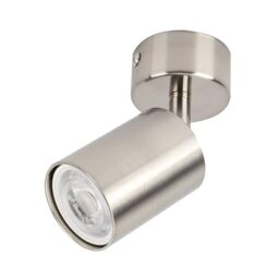 Integral LED Siena Single GU10 LED Spotlight - Modern Indoor Ceiling and Wall Light Fitting - Adjustable and Rotatable - Ideal for Living Room, Bedroom and Kitchen - Premium Satin Nickel Finish