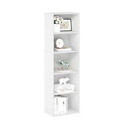 Furinno LUDER 5-Cube Bookcase with Open Shelf, Book Shelf, White