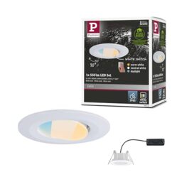 Paulmann 99934 Calla LED recessed luminaire Round incl. 1x5.5W IP65 recessed Spotlight White matt Cabinet Light Plastic recessed lamp 3000K