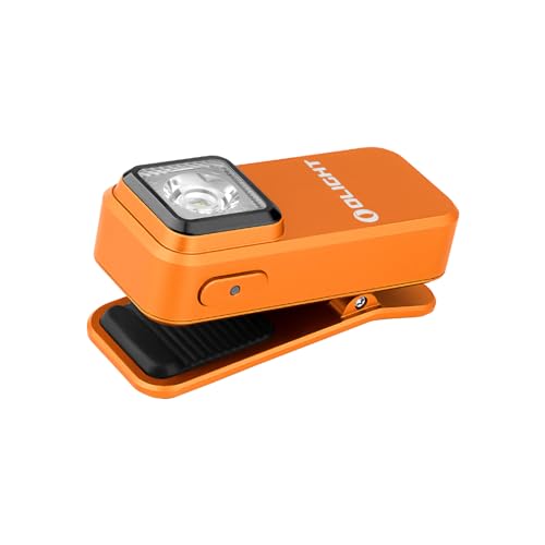 OLIGHT Oclip Rechargeable EDC Clip on Torch 300 Lumens Dual Light Sources Pocket Lamp with Magnetically Attach, USB-C Charging Flashlight for Working, Cycling, Reading and Safety Warning (Orange)