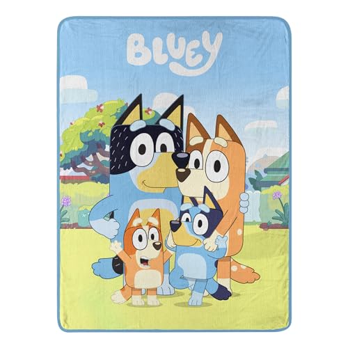 "Northwest Bluey Micro Raschel Throw Blanket, 46"" x 60"", Family Photo"