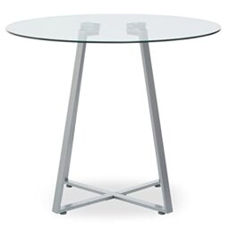 Premier Housewares Dining Table Glass Dining Tables Square Dining Table With Lattice Base Large Modern Dinner Table With Geometric Look 90 x 90 x 76
