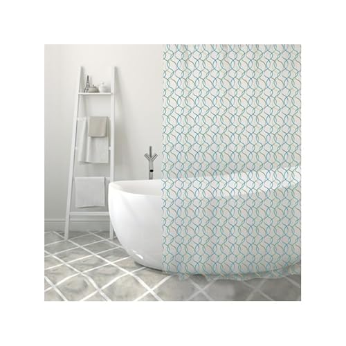 MSV PVC Shower Curtain Algae Blue 180 x 200 cm