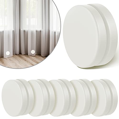 Jetec 6 Pairs Outdoor Curtain Weights Waterproof Magnetic Drapery Weights for Home Decor Bathroom, Shower, Liner, Flags Tablecloth to Stop Wind (White)