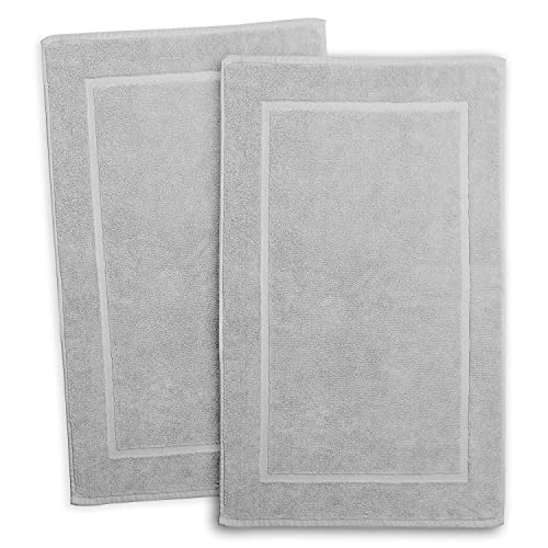 Hearth & Harbor 100% Ring Spun Cotton Bath Mat Towels - Luxury Towels - Ultra Soft & Highly Absorbent, Bathroom Towels, Floor Mat - Gray