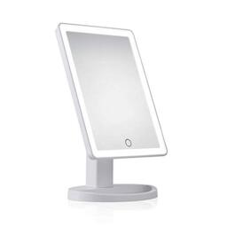 Pauleen Shining Soul 48005 Cosmetic Mirror Touch Dimmer LED with Light Matte White Plastic/Mirror