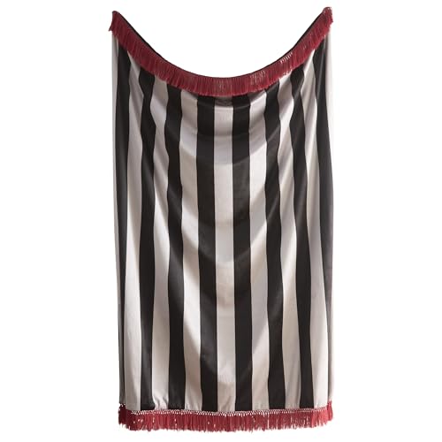 Laurence Llewelyn-Bowen, 100% Recycled Polyester, Throw, Black, 130 x 180cm, Tasselled, Adult, Striped Pattern, Festivo Collection