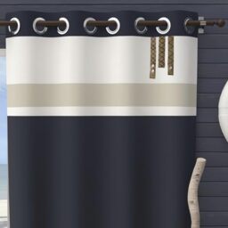 Soleil d'ocre, Cotton Curtain with Eyelets 135 x 250 cm Marine Design