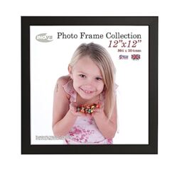 "Inov8 British Made Real Wood Picture/Photo Frame 12x12"" Inch(30x30cm) - Auckland 20mm Pine Black"