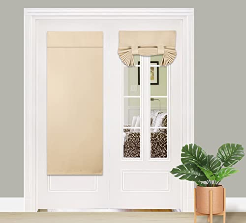 PI Blackout French Door Curtain, Privacy Thermal Insulated Curtain for Glass/Front/Sliding/Patio Door 1 Panel (W30XL68, Beige)