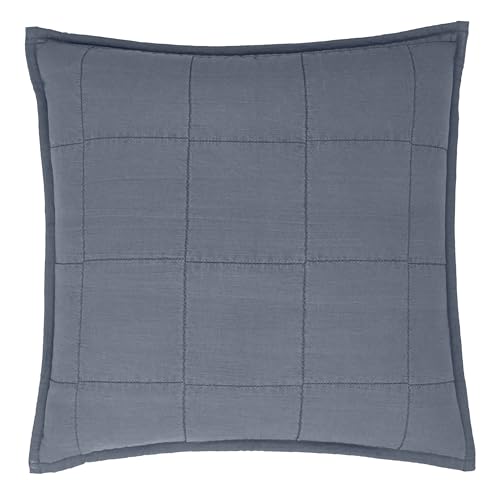Yard Hebden Quilted Washed Cotton Cushion Cover (Denim Blue, 55 x 55 cm)