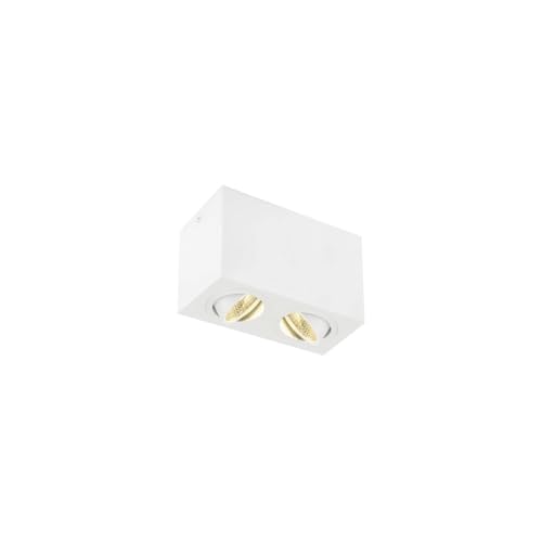 SLV Ceiling-Mounted Light TRILEDO Double/LED Spotlight, floodlight, Ceiling Spotlight, Surface-Mounted Light, Indoor Lighting / 3000K 14W 1100lm White 38 Degrees