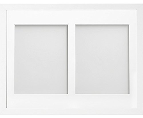 Frame Allington Range 14 x 11 Inches White Picture Photo Frame with White 2-Aperture Mount for Image Size 8 x 6 Inches (Portrait)