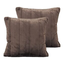 Paoletti Empress Feather Filled Cushions (Twin Pack), Polyester, Taupe