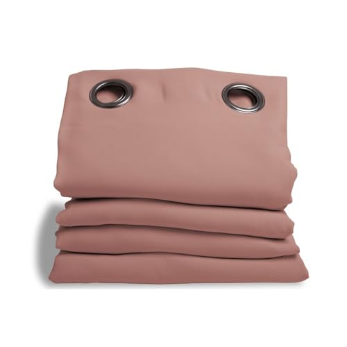 moondream HM6902047 Noise insulation/Blackout/Thermal Curtain 145 x 260 cm Cotton, Cotton, dusky pink, 260x145 cm